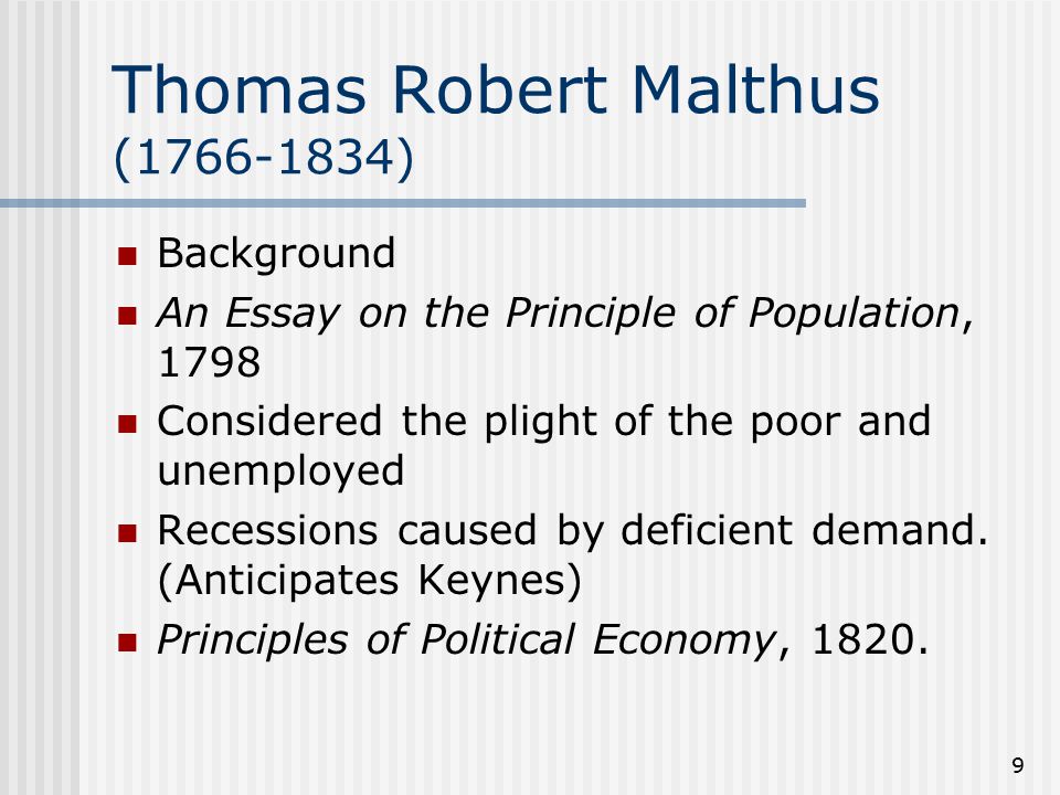 Tr malthus an essay on the principle of population 1798